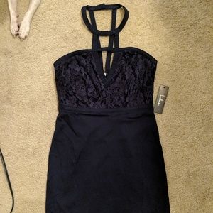 Lulu's Navy Blue Lace Bodycon Dress